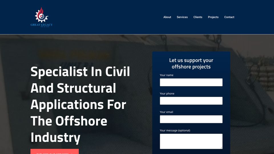Great Legacy website on desktop, designed by Elemention
