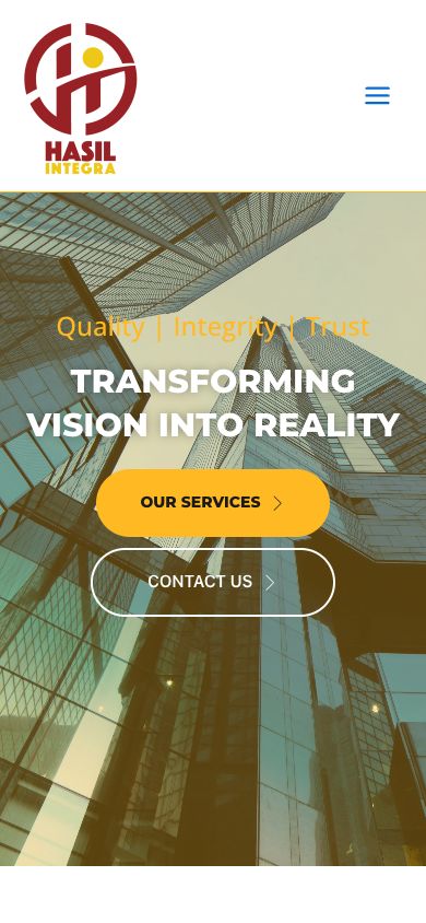 Hasil Integra website on mobile, designed by Elemention