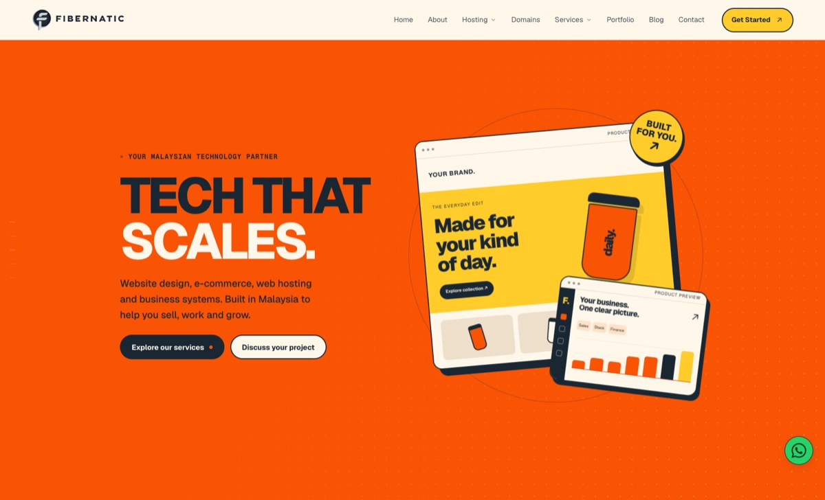 fibernatic.com website homepage designed by Elemention