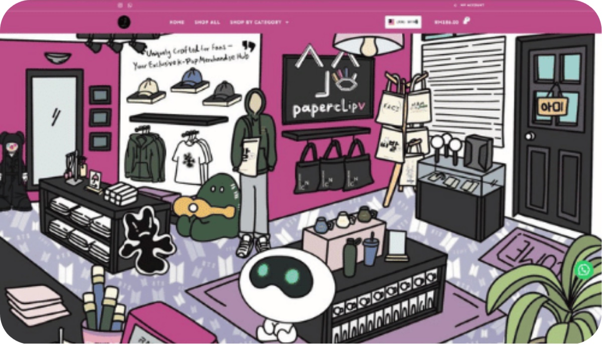paperclipv.com online store homepage designed by Elemention