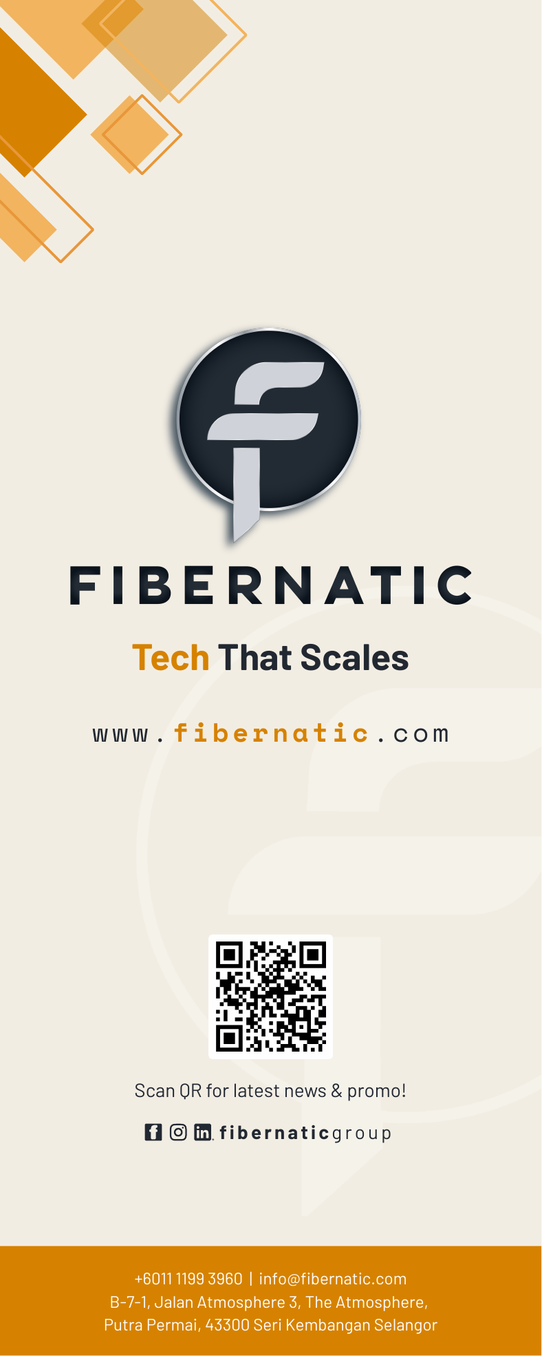 Fibernatic roll-up banner designed by Elemention